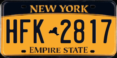 NY license plate HFK2817