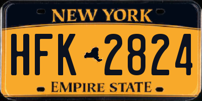 NY license plate HFK2824