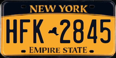 NY license plate HFK2845