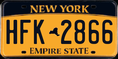 NY license plate HFK2866