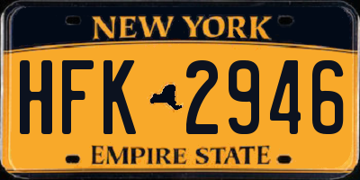 NY license plate HFK2946
