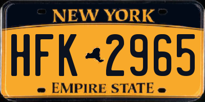 NY license plate HFK2965