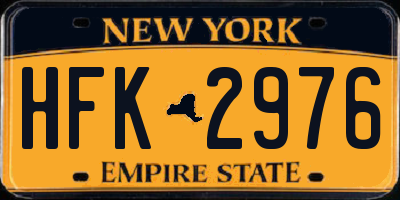 NY license plate HFK2976