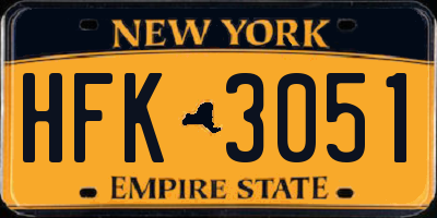 NY license plate HFK3051