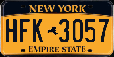 NY license plate HFK3057
