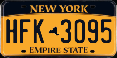 NY license plate HFK3095