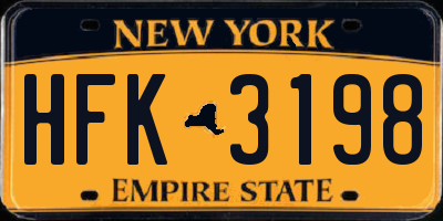 NY license plate HFK3198