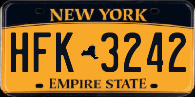 NY license plate HFK3242