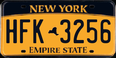 NY license plate HFK3256