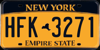 NY license plate HFK3271