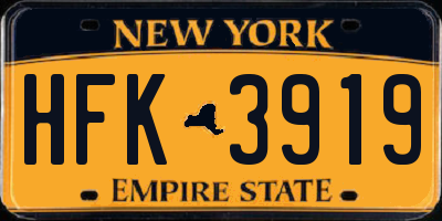 NY license plate HFK3919