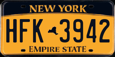 NY license plate HFK3942