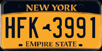 NY license plate HFK3991