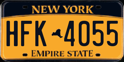 NY license plate HFK4055