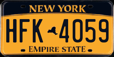 NY license plate HFK4059