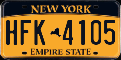 NY license plate HFK4105