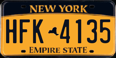 NY license plate HFK4135