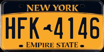 NY license plate HFK4146
