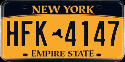 NY license plate HFK4147
