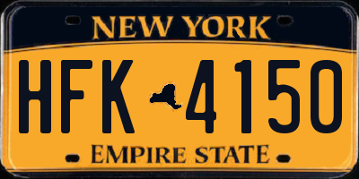 NY license plate HFK4150