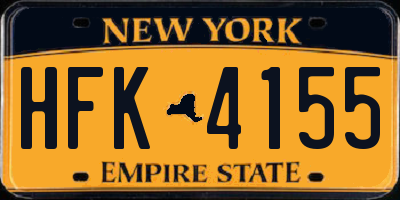NY license plate HFK4155