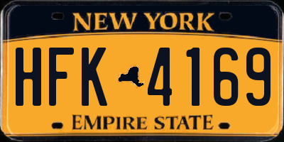 NY license plate HFK4169