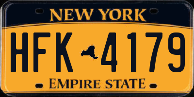 NY license plate HFK4179