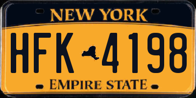 NY license plate HFK4198