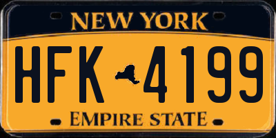 NY license plate HFK4199