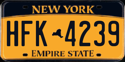 NY license plate HFK4239
