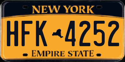 NY license plate HFK4252