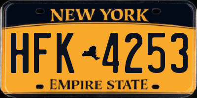 NY license plate HFK4253