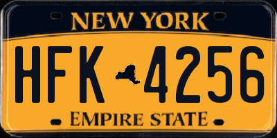 NY license plate HFK4256