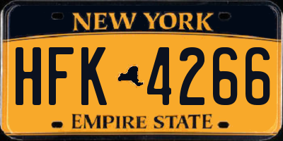 NY license plate HFK4266