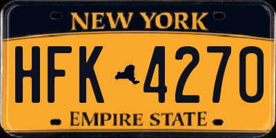 NY license plate HFK4270