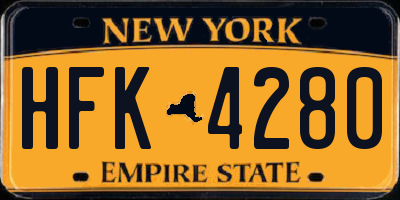 NY license plate HFK4280