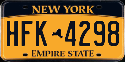 NY license plate HFK4298