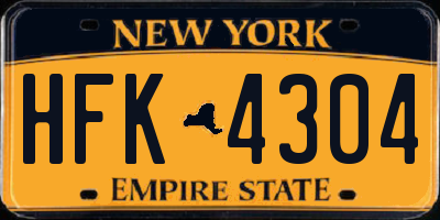 NY license plate HFK4304