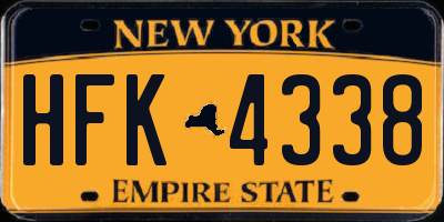 NY license plate HFK4338