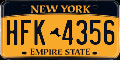NY license plate HFK4356