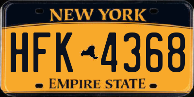 NY license plate HFK4368