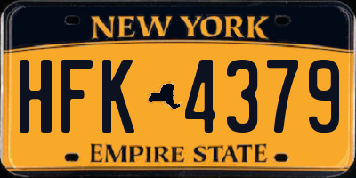 NY license plate HFK4379