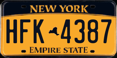 NY license plate HFK4387