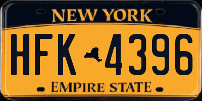 NY license plate HFK4396