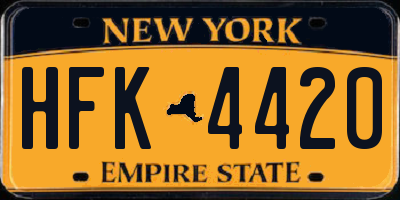 NY license plate HFK4420