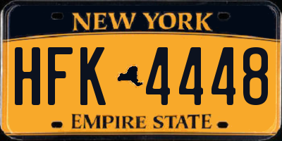 NY license plate HFK4448