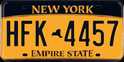 NY license plate HFK4457