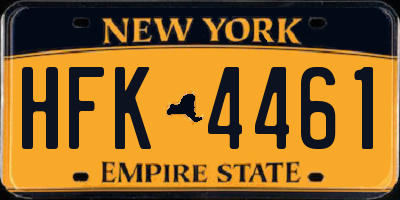 NY license plate HFK4461