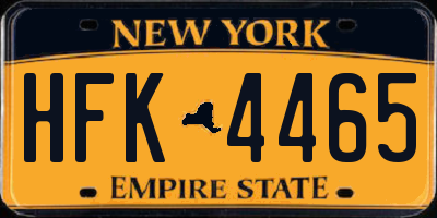 NY license plate HFK4465