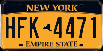 NY license plate HFK4471